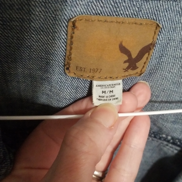 American Eagle denim jean crop jacket size medium - Picture 4 of 13